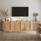 BELLEZE Set of 4 Bookcase with 3 Drawers, Modern Book Shelf with Wide Wooden by BELLEZE