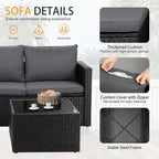 Shintenchi 4 Pieces Patio Furniture Sets, Outdoor Sofa Patio Sectional Sets All - Image 6