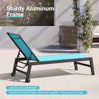 PURPLE LEAF Outdoor Patio Chaise Lounge Set 2 Pieces Pool Lounge Sunbathing - Image 4