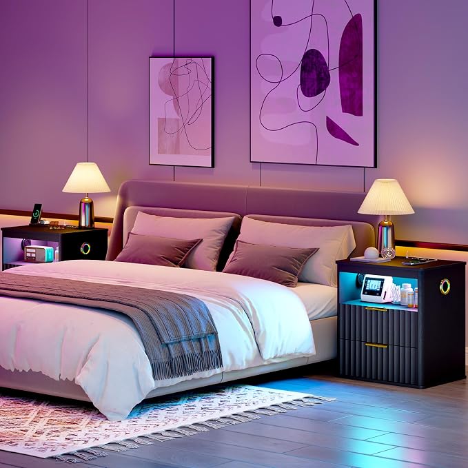 WOOVIVS Modern Nightstand Set of 2 - Image 8
