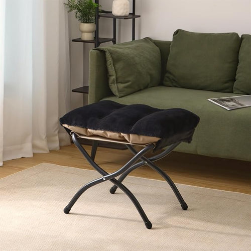 15" Folding Ottoman, Foldable Footrest Stool, Portable Small Foot Stool - Image 2