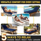 2 Pack 80x26 Inch Folding Chaise Lounge Cushion Quick Dry - Image 6