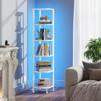 TUTOTAK Corner Shelf with LED Light, 6-Tier Corner Bookshelf - Image 7