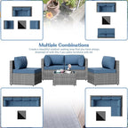 Shintenchi 5 Pieces Outdoor Patio Furniture Sets, Patio Sectional Sofa Couch - Image 7