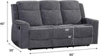 Betsy Furniture Soft Microfiber Manual Reclining Sofa w/Dropdown Table - Image 2