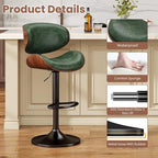 YaFiti Bar Stools Set of 3, Bentwood Adjustable Height Swivel Bar Stools - Image 5