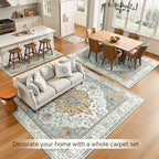RELEANY Area Rugs 10'x14' Washable Non-Slip, Floral Vintage Distress Print - Image 4