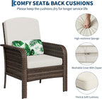 GAOMON 2-Piece Outdoor Patio Furniture Set, Rattan Lounge Chairs - Image 6