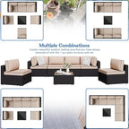 7 Piece Outdoor Patio Furniture Set, All Weather Conversation Set - Image 2
