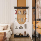 Display Cabinet with Glass Door and Lock, 4-Shelf Fast Installation in 30 Mins - Image 7