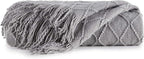 BOURINA Light Grey Throw Blanket 60x80 Inches Throw Textured Solid Soft Sofa - Image 6