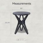 Pedestal Farmhouse End Table Set of 2, Distressed Top - Image 3