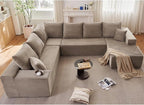 Cloud Sectional Couch with L-Shape Chaise, Modern Modular Comfy Sofa with Deep - Image 3