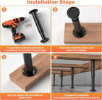 Wlrrcwdttc 4 Pcs Metal Adjustable Furniture Legs 4.72-7.87 inch, Adjustable - Image 3