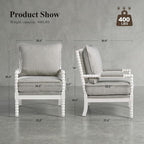 DUHOME Linen Fabric Spindle Accent Chairs Set of 2 - Image 2