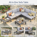 Stoog Patio Furniture Set, 6-Piece All-Weather Outdoor Sectional Sofa Set - Image 7
