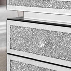 Modern Glam Glass Mirror Nightstand, 3-Drawer Luxury Mirrored Accent Table - Image 8