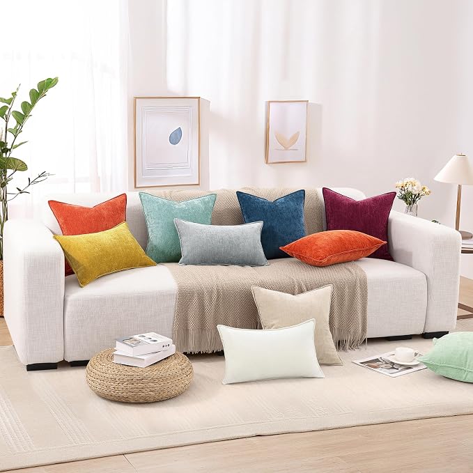 decorUhome Summer Couch Euro Sham Throw Pillow Covers 26x26 Set of 2, - Image 8