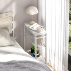 End Table Set of 2 for Small Space, 3-Tier Narrow Side Table - Image 8