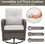 Belord 5 Piece Swivel Rocker Glider Outdoor Chairs Set of 2 - Image 4