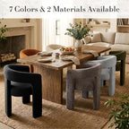 Modern Chenille Dining Chairs Set of 4, Upholstered Barrel Chairs - Image 6