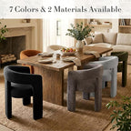 Modern Sherpa Dining Chairs Set of 2, Upholstered Barrel Chairs - Image 6