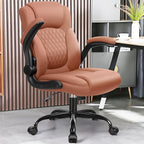 Leather Office Chair, PU Home Computer Desk Chairs - Image 2