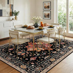 RELEANY Area Rugs 8'x10' Washable Non-Slip, Floral Vintage Distress Print - Image 3