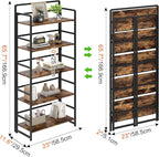 No Assembly Folding Bookshelf, 5 Tiers Collapsible Book Shelf - Image 3
