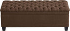 WUTUTUEE 50" Fabric Storage Ottoman Bench, Upholstered Rectangle End of Bed by WUTUTUEE