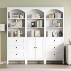 Bookshelf with Drawers, Floor Standing Display Storage Cabinet - Image 6