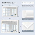 Tanmicoshomy White Shell Framed Rectangular Wall Mirrors - Image 3
