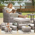 14 Piece Patio Furniture Set-High Back Outdoor Furniture Set Sectional Sofa - Image 4