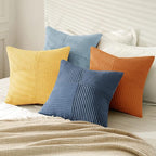 MIULEE Summer Yellow Blue Decorative Throw Pillow Covers 18x18 Inch Set of 4 - Image 4