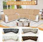 HDCAXKJ Reclining Sectional Couch Covers L Shape Recliner Sofa Middle Console - Image 5