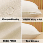 NiNi ALL Pack of 2 Decorative Outdoor Waterproof Pillow Covers Square Garden - Image 3