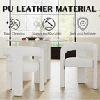RIVOVA Modern Barrel Dining Chairs Set of 6, PU Leather Upholstered Accent Side - Image 3