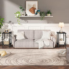 HOOBRO Side Table with Charging Station, Nightstand with 2-Layer Storage Shelves - Image 2