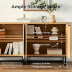 EYYTHUNG Fluted Cabinets with Storage Set of 2, Sideboard Buffet Cabinet with - Image 5