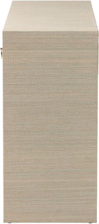 bali & pari Cielo Bohemian Woven Natural Grasscloth 3-Drawer Console Table - Image 6