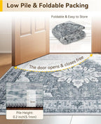 RELEANY Area Rugs 6'x8' Washable Non-Slip, Floral Vintage Distress Print - Image 4