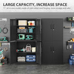 Metal Storage Cabinet with 3 Adjustable Shelves and 4 Doors, Steel Tool Cabinets - Image 5