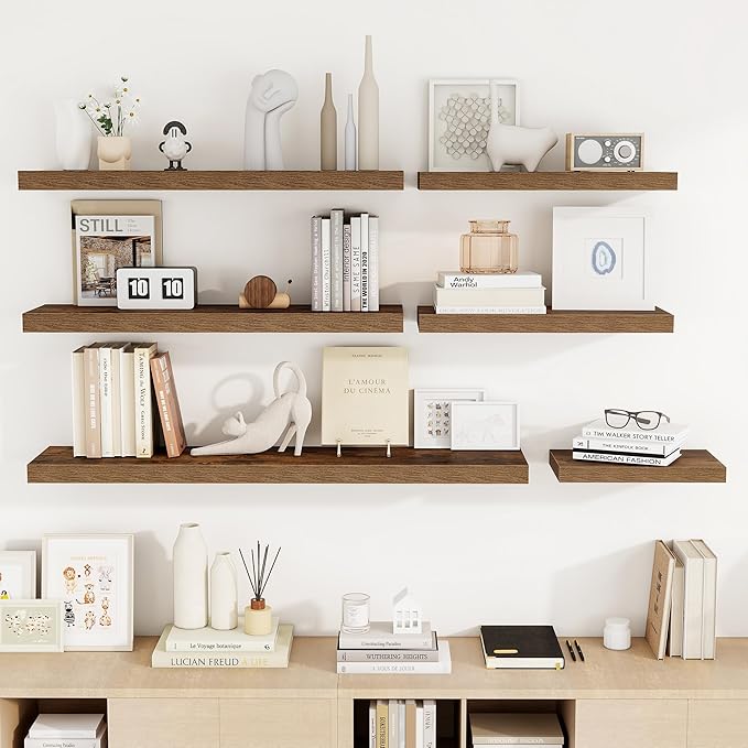 Acovy 36 Inch Floating Shelves, Wooden Shelves - Image 8