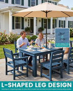 SERWALL Outdoor Dining Table Set, 67‘’ HDPE Patio Dining Set - Image 4