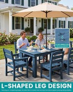 SERWALL Outdoor Dining Table Set, 67‘’ HDPE Patio Dining Set - Image 3