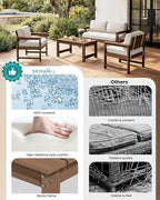 SERWALL 2 Pieces Single Cushioned Lounge Chair, HDPE Outdoor Adirondack Sofa - Image 9