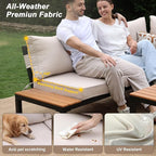 JOYURE 4-Piece Patio Furniture Set, Metal Outdoor Sectional Sofa - Image 6