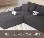 105" Convertible Sectional Couch - Image 3