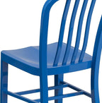 Flash Furniture Gael Commercial Grade 2 Pack Blue Metal Indoor-Outdoor Chair - Image 11