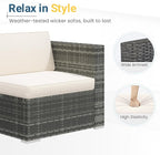 Wisteria Lane 5 Piece Outdoor Patio Furniture Set, All Weather Wicker Rattan - Image 3